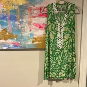 Lilly Pulitzer sundress printed crepe textured fabric.